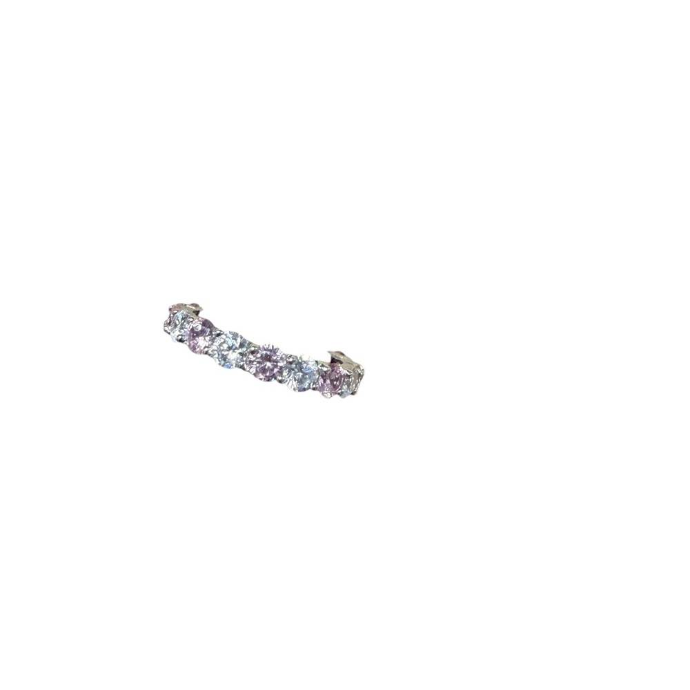 NEW Sterling Forever Silver Pink and White Gemstone Eternity Ring Size 8.5 - Picture 4 of 4
